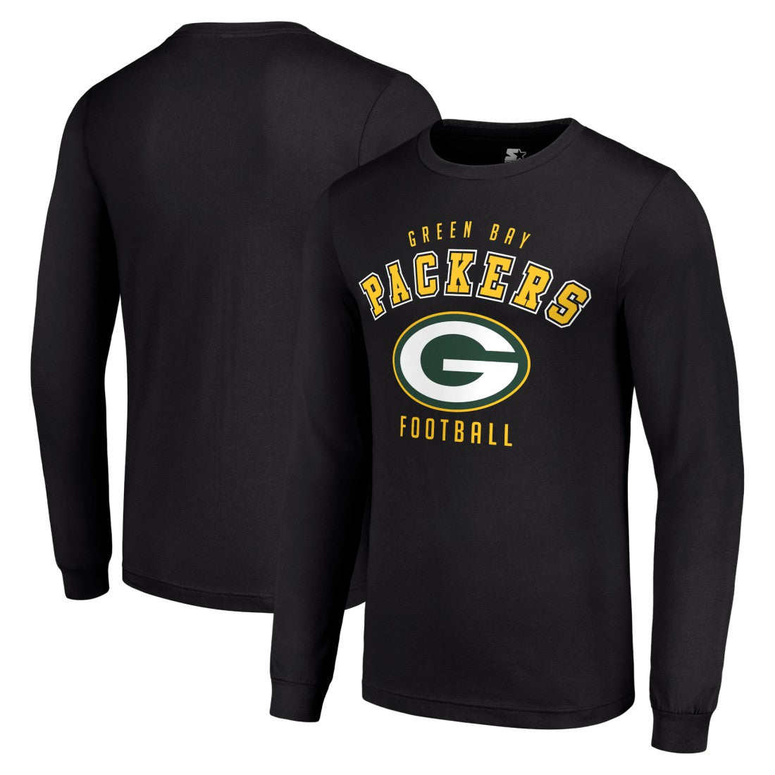 Green Bay Packers Starter Long Sleeve T-Shirt Black - NFL