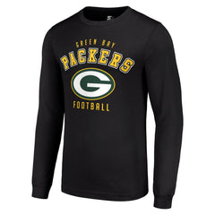 Green Bay Packers Starter Long Sleeve T-Shirt Black - NFL