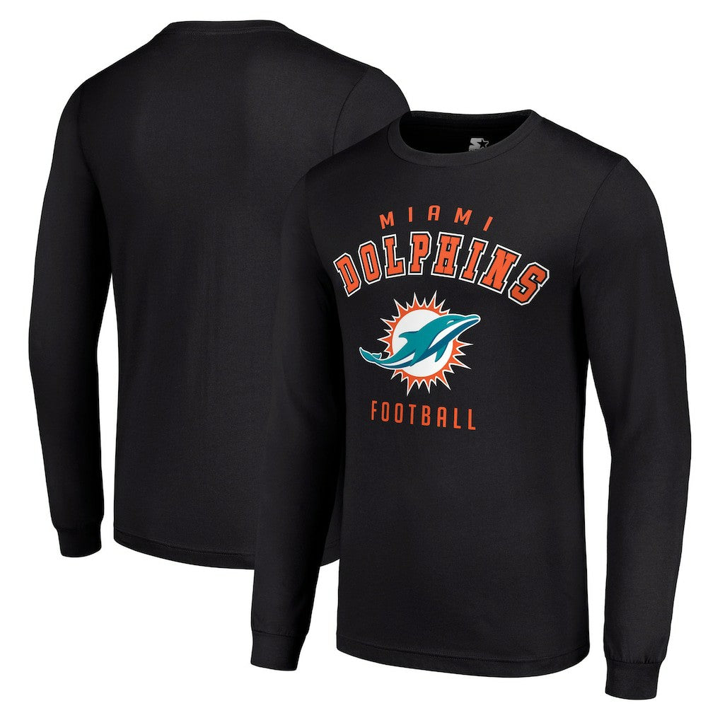 Miami Dolphins Starter Long Sleeve T-Shirt Black - NFL