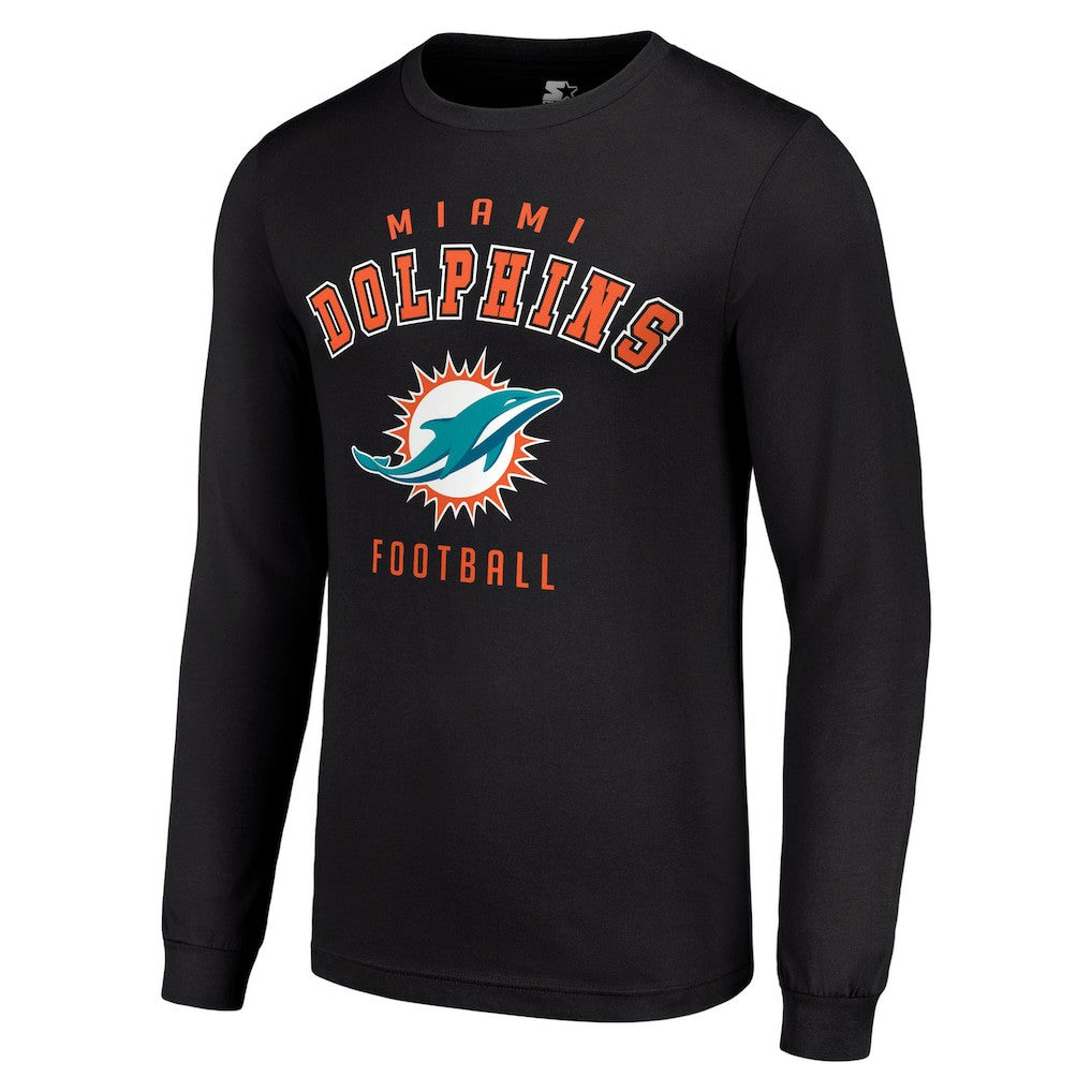 Miami Dolphins Starter Long Sleeve T-Shirt Black - NFL