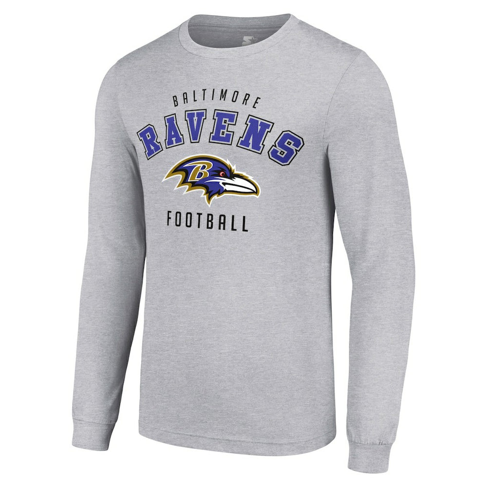 Baltimore Ravens Starter Long Sleeve T-Shirt Heather Gray - NFL