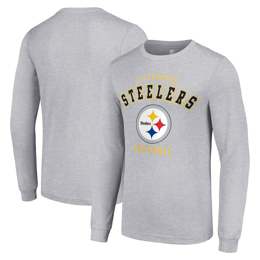 Pittsburgh Steelers Starter Long Sleeve T-Shirt Heather Gray - NFL