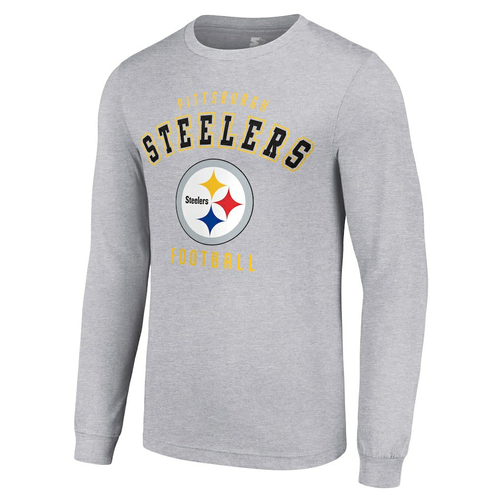 Pittsburgh Steelers Starter Long Sleeve T-Shirt Heather Gray - NFL