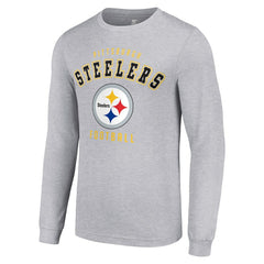 Pittsburgh Steelers Starter Long Sleeve T-Shirt Heather Gray - NFL
