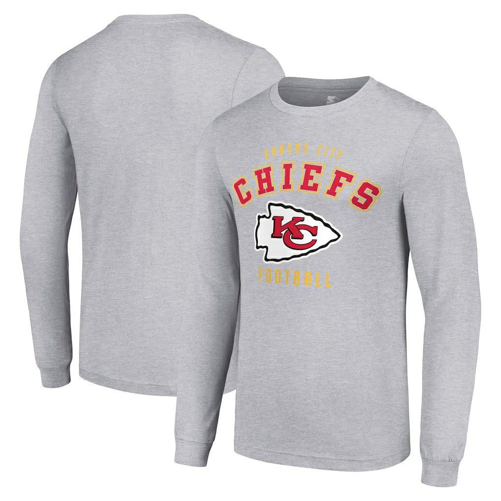Kansas City Chiefs Starter Long Sleeve T-Shirt Heather Gray - NFL