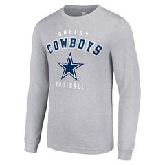 Dallas Cowboys Starter Long Sleeve T-Shirt Heather Gray - NFL