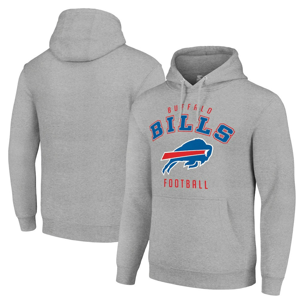 Buffalo Bills Starter Unisex Logo Pullover Hoodie Heather Gray - NFL