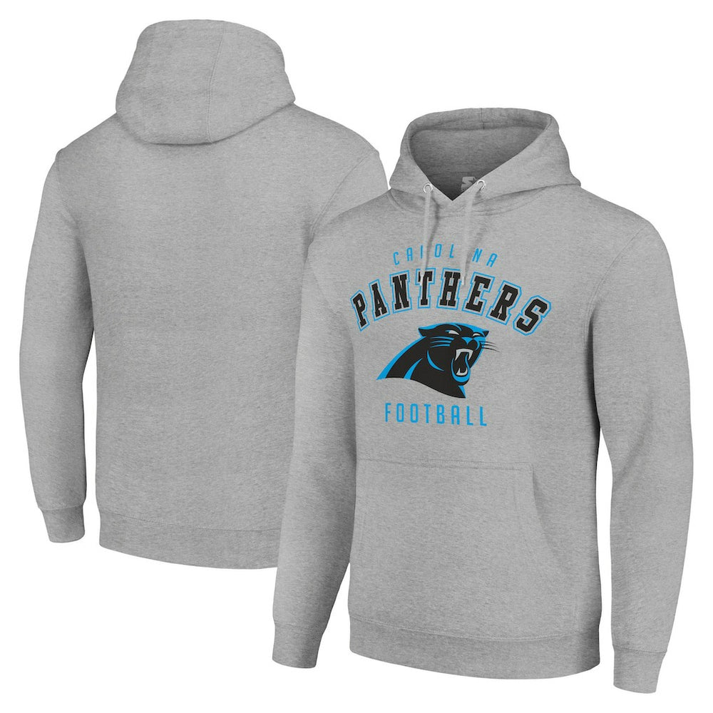 Carolina Panthers Starter Unisex Logo Pullover Hoodie Heather Gray - NFL