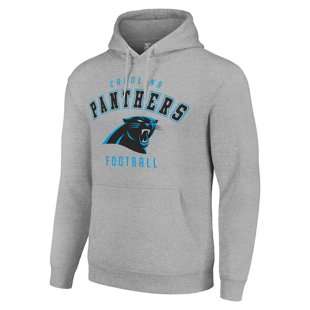Carolina Panthers Starter Unisex Logo Pullover Hoodie Heather Gray - NFL