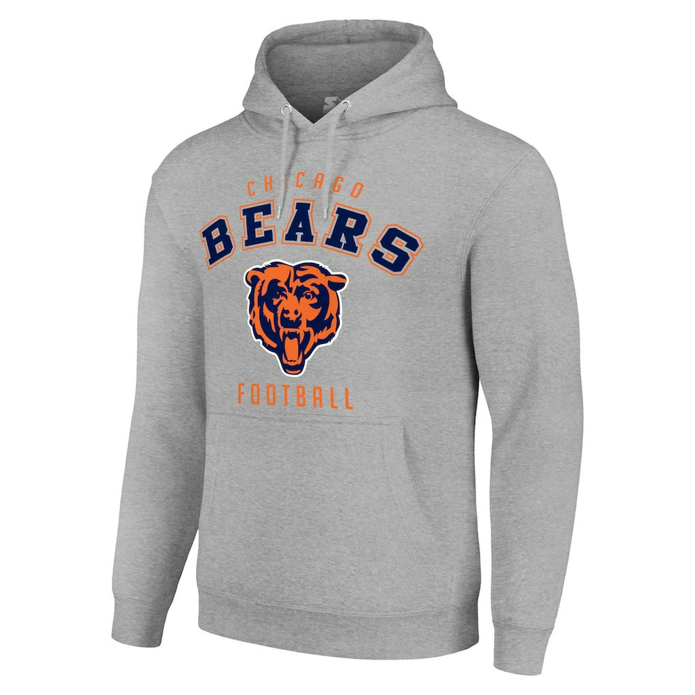 Chicago Bears Starter Unisex Logo Pullover Hoodie Heather Gray - NFL