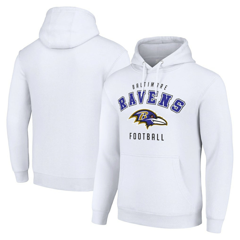 Baltimore Ravens Starter Unisex Logo Pullover Hoodie White - NFL