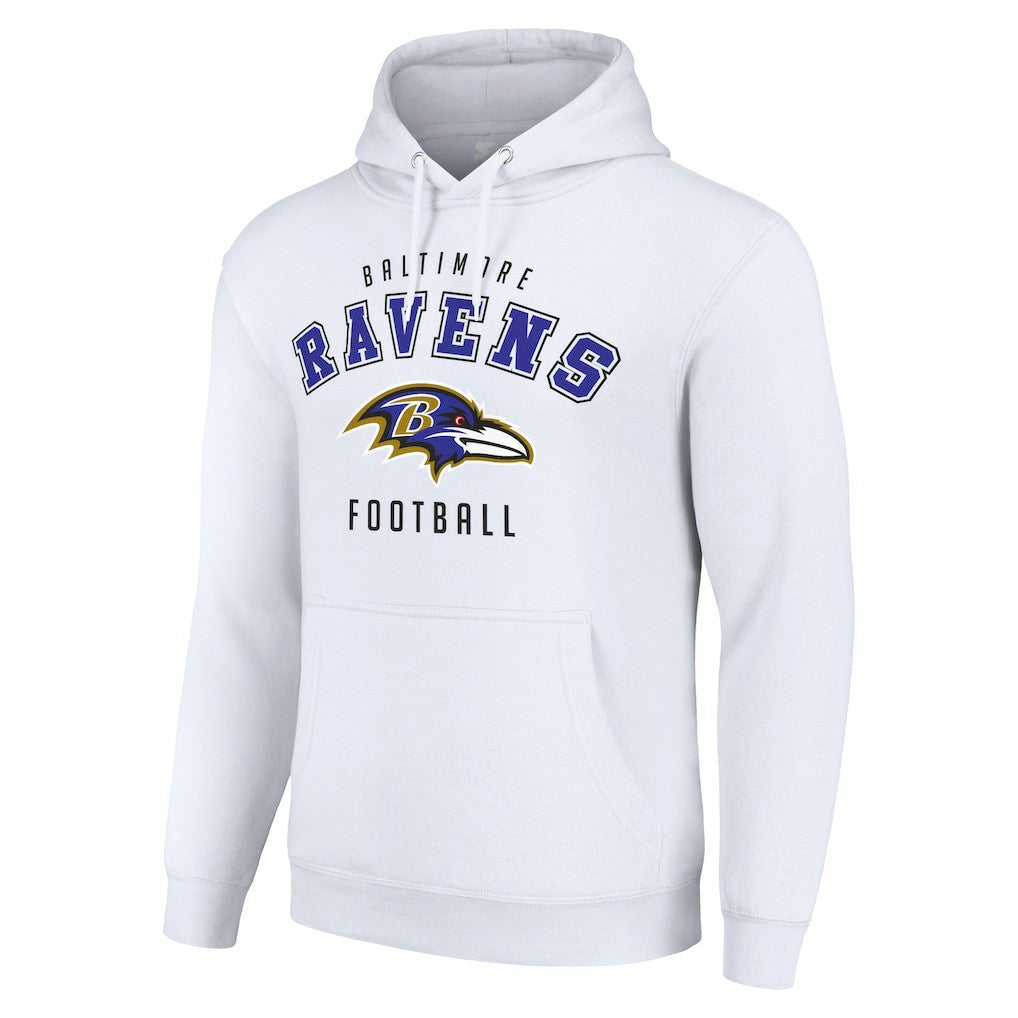 Baltimore Ravens Starter Unisex Logo Pullover Hoodie White - NFL