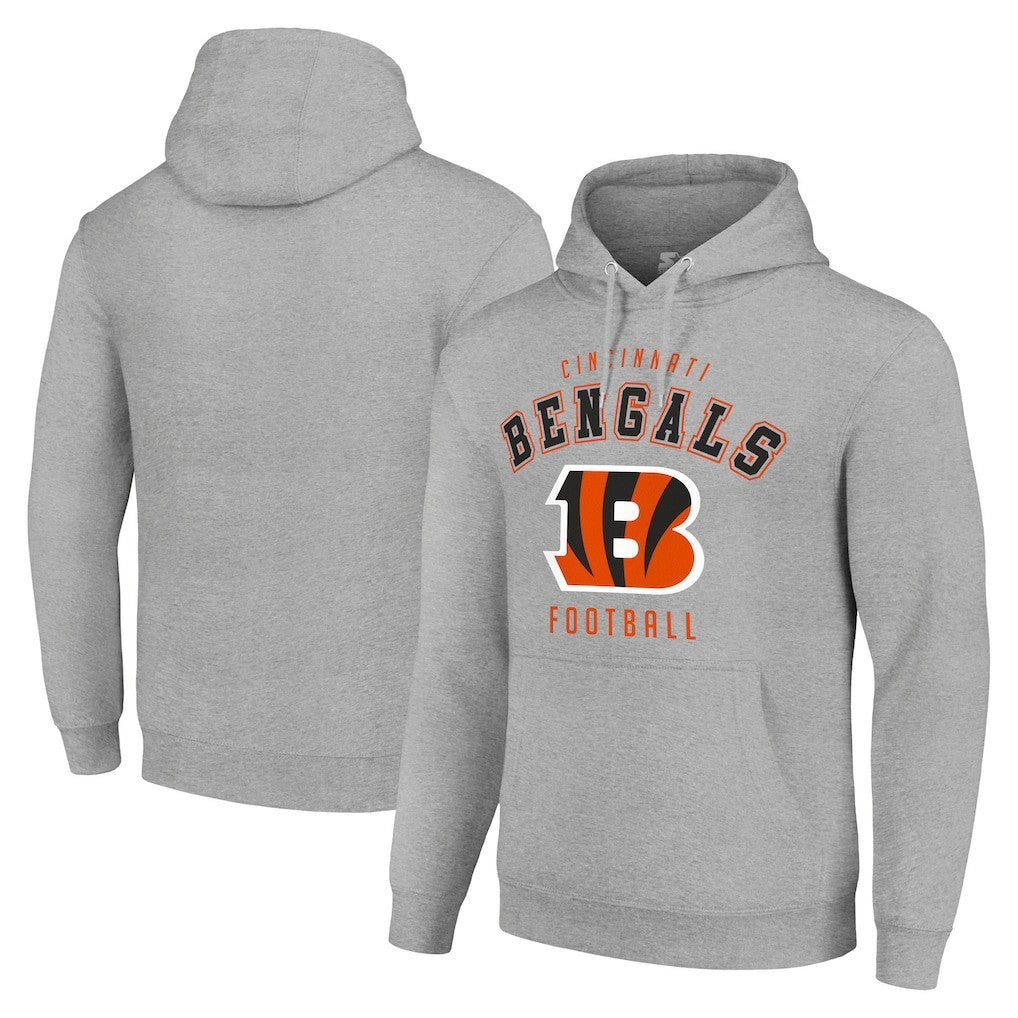 Cincinnati Bengals Starter Unisex Logo Pullover Hoodie Heather Gray - NFL