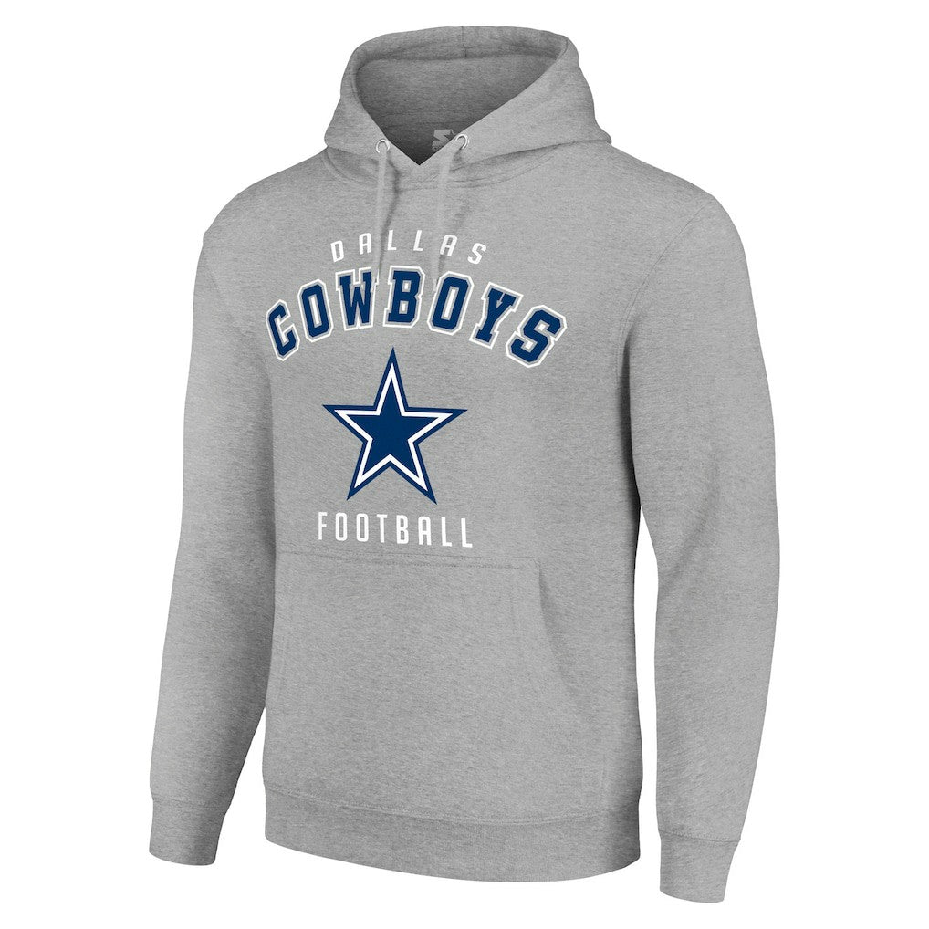 Dallas Cowboys Starter Unisex Logo Pullover Hoodie Heather Gray - NFL