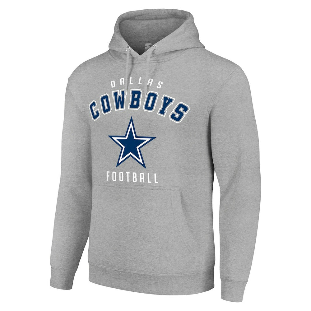 Dallas Cowboys Starter Unisex Logo Pullover Hoodie Heather Gray - NFL