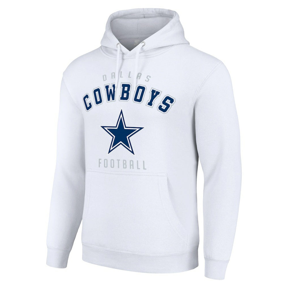 Dallas Cowboys Starter Unisex Logo Pullover Hoodie White - NFL