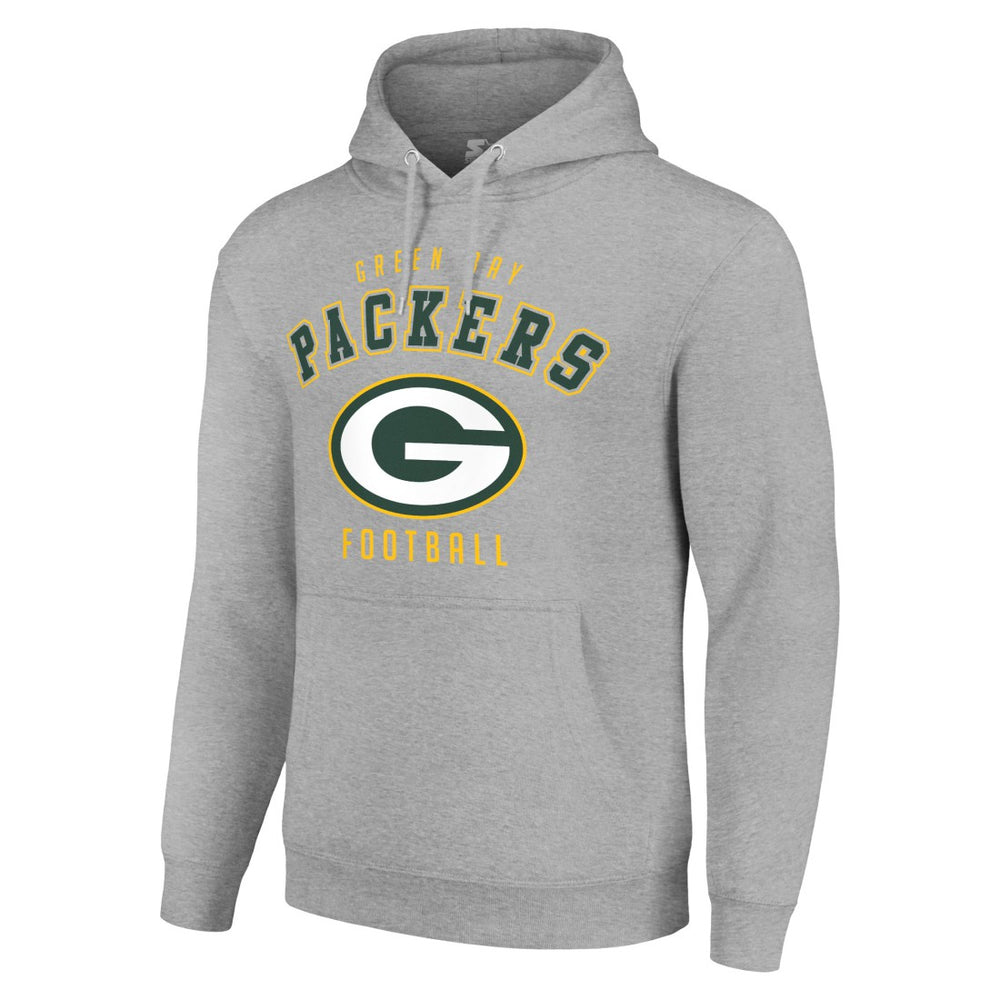 Green Bay Packers Starter Unisex Logo Pullover Hoodie Heather Gray - NFL
