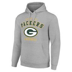 Green Bay Packers Starter Unisex Logo Pullover Hoodie Heather Gray - NFL