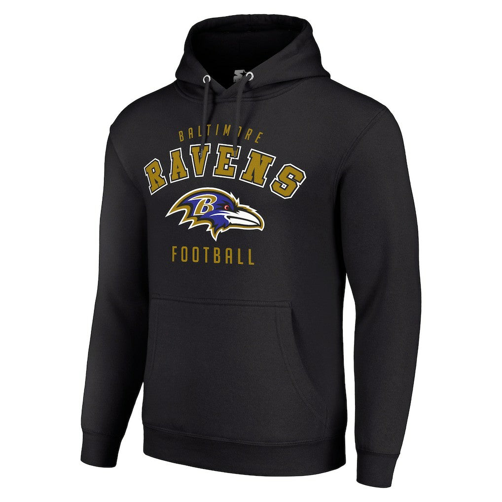 Baltimore Ravens Starter Unisex Logo Pullover Hoodie Black - NFL