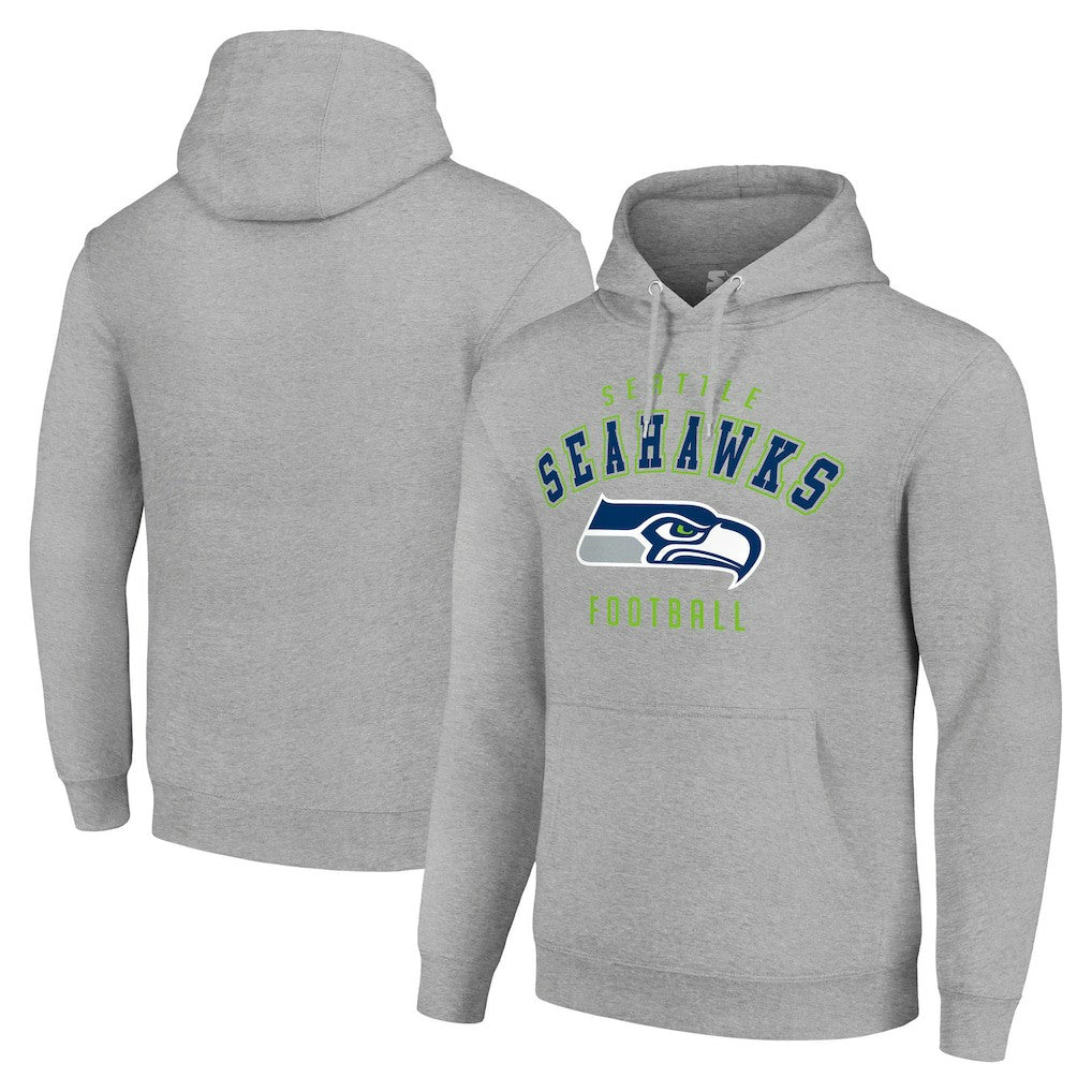 Seattle Seahawks Starter Unisex Logo Pullover Hoodie Heather Gray - NFL