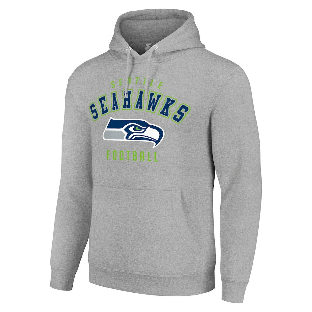 Seattle Seahawks Starter Unisex Logo Pullover Hoodie Heather Gray - NFL