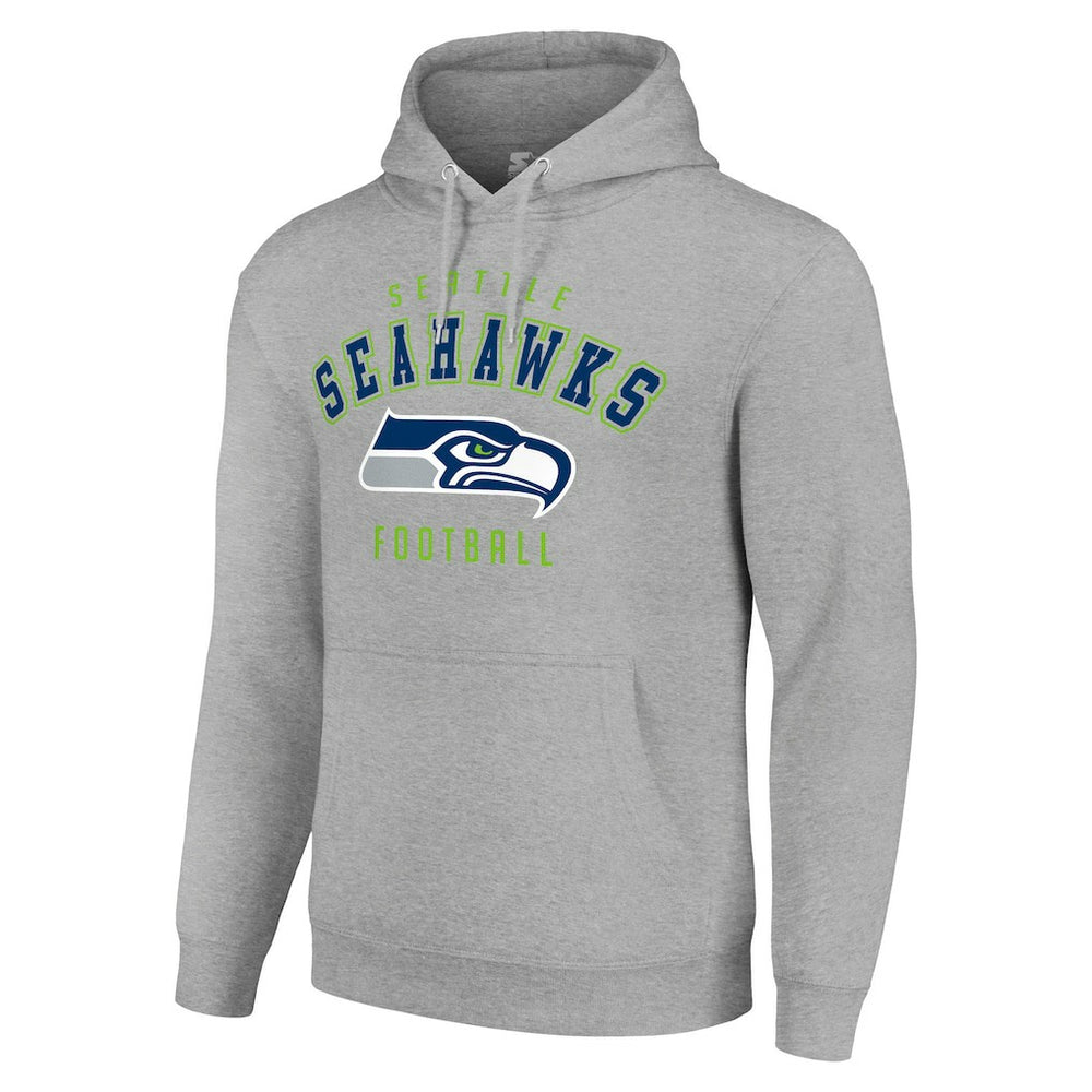 Seattle Seahawks Starter Unisex Logo Pullover Hoodie Heather Gray - NFL