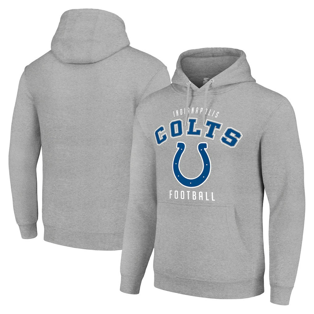 Indianapolis Colts Starter Unisex Logo Pullover Hoodie Heather Gray - NFL