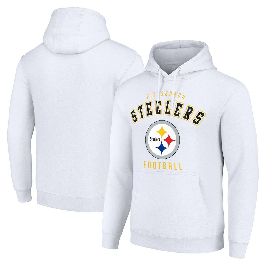 Pittsburgh Steelers Starter Unisex Logo Pullover Hoodie White - NFL