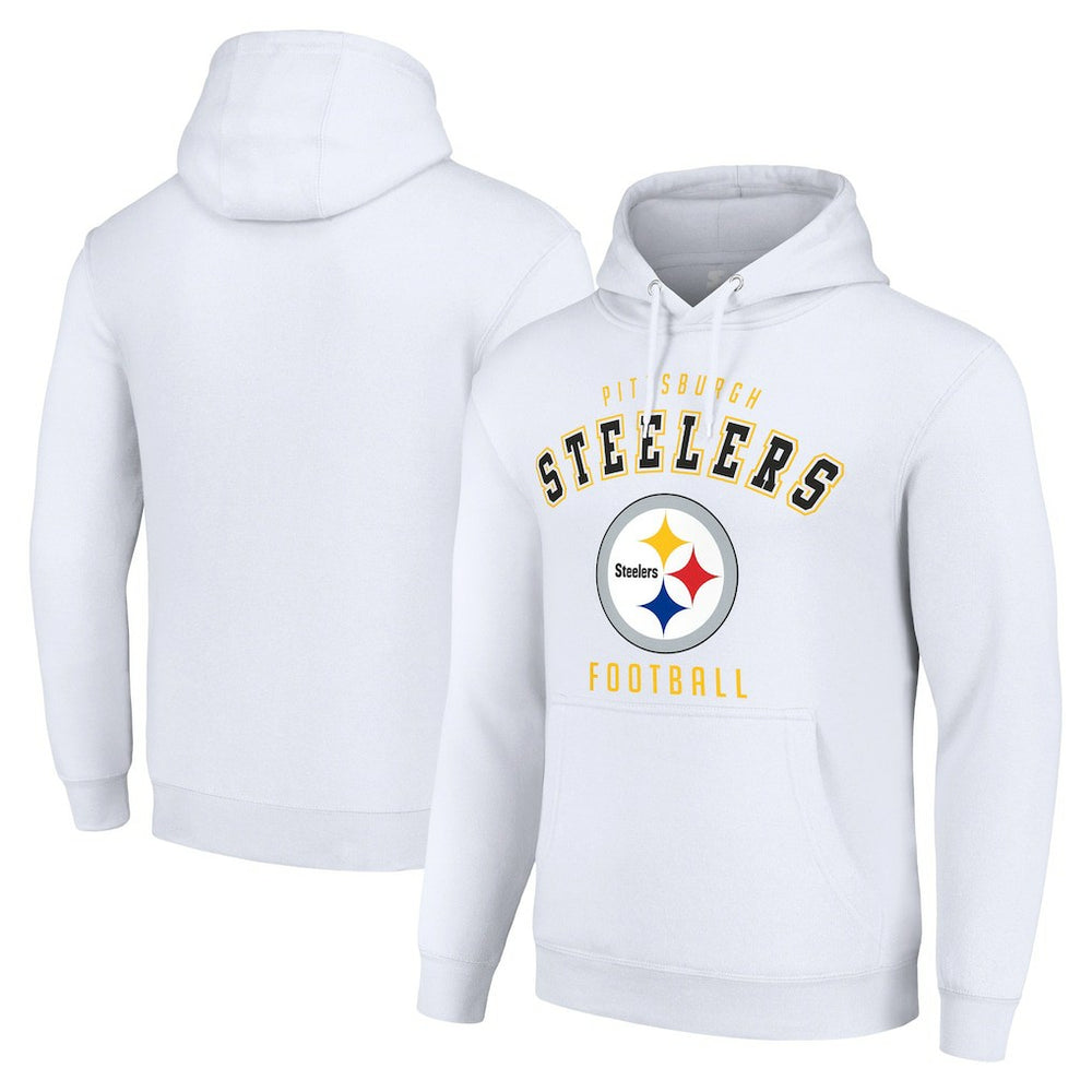 Pittsburgh Steelers Starter Unisex Logo Pullover Hoodie White - NFL