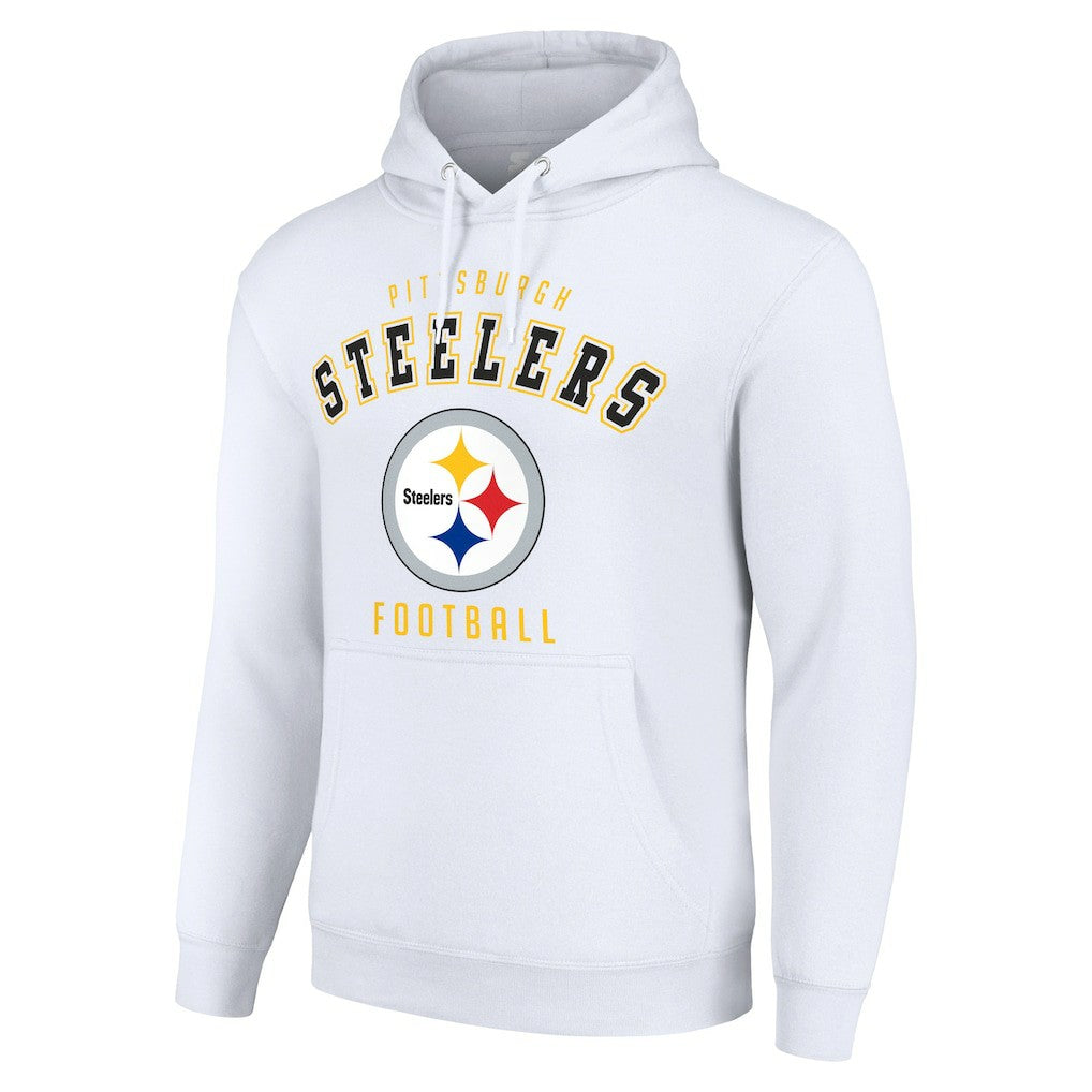 Pittsburgh Steelers Starter Unisex Logo Pullover Hoodie White - NFL
