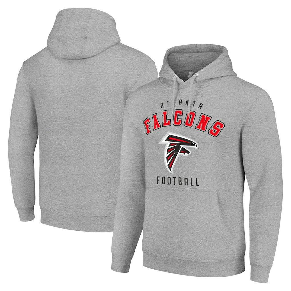 Atlanta Falcons Starter Unisex Logo Pullover Hoodie Heather Gray - NFL