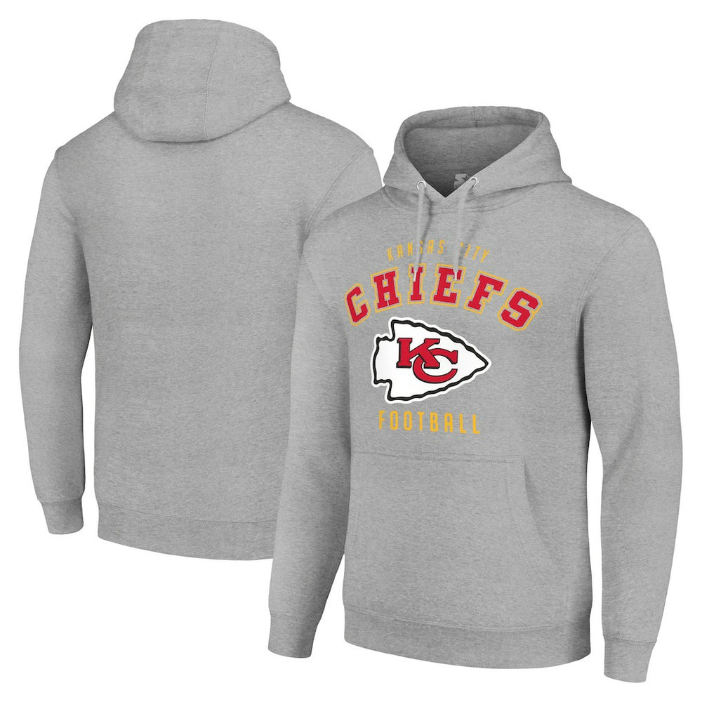 Kansas City Chiefs Starter Unisex Logo Pullover Hoodie Heather Gray - NFL