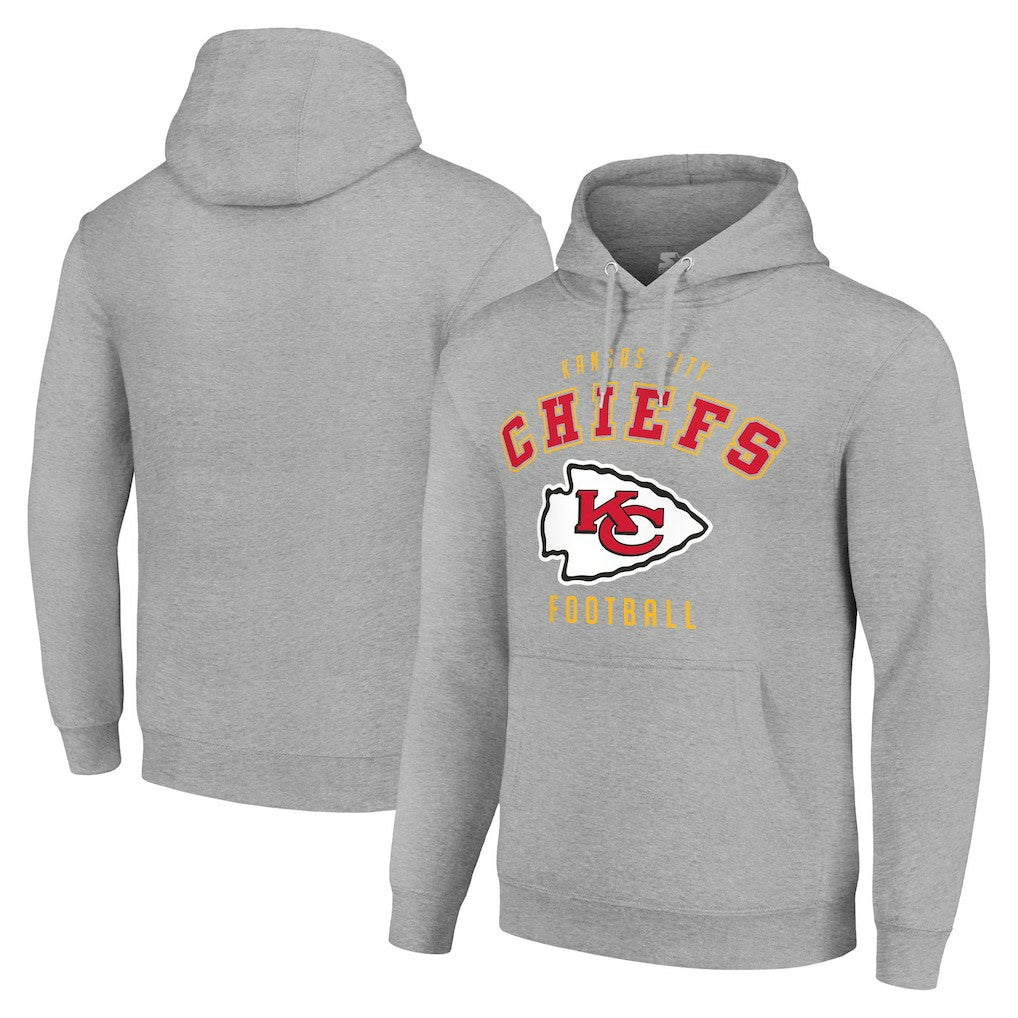 Kansas City Chiefs Starter Unisex Logo Pullover Hoodie Heather Gray - NFL