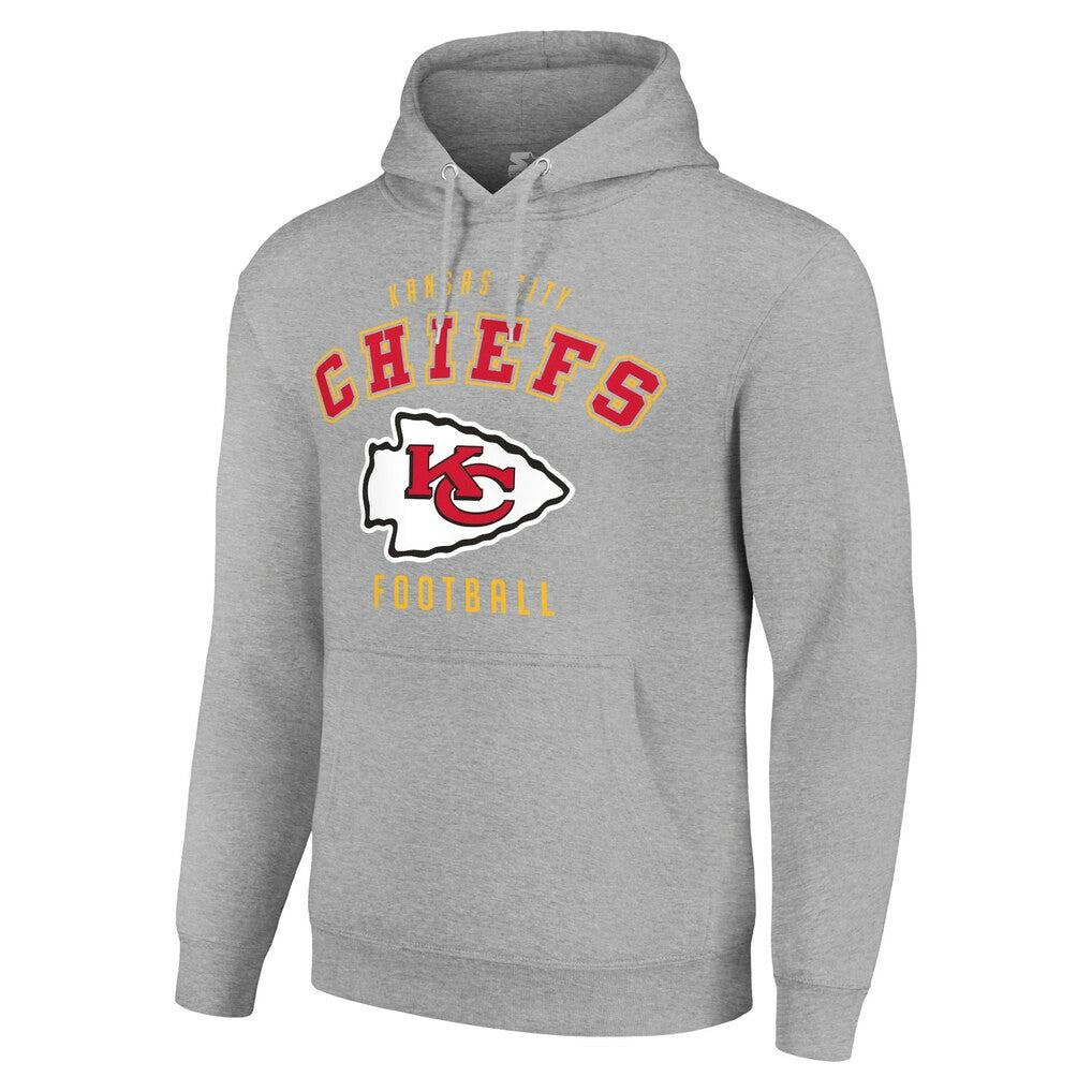 Kansas City Chiefs Starter Unisex Logo Pullover Hoodie Heather Gray - NFL
