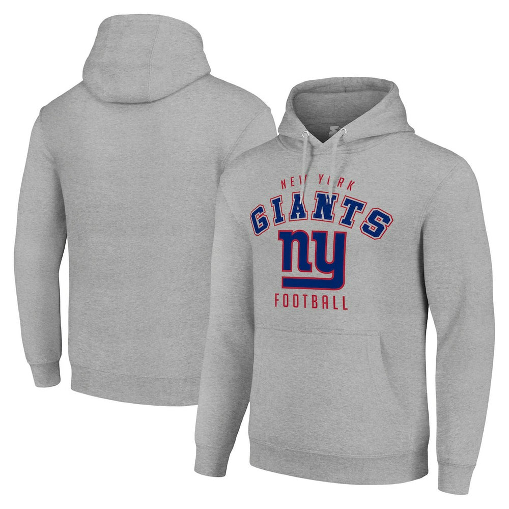 New York Giants Starter Unisex Logo Pullover Hoodie Heather Gray - NFL
