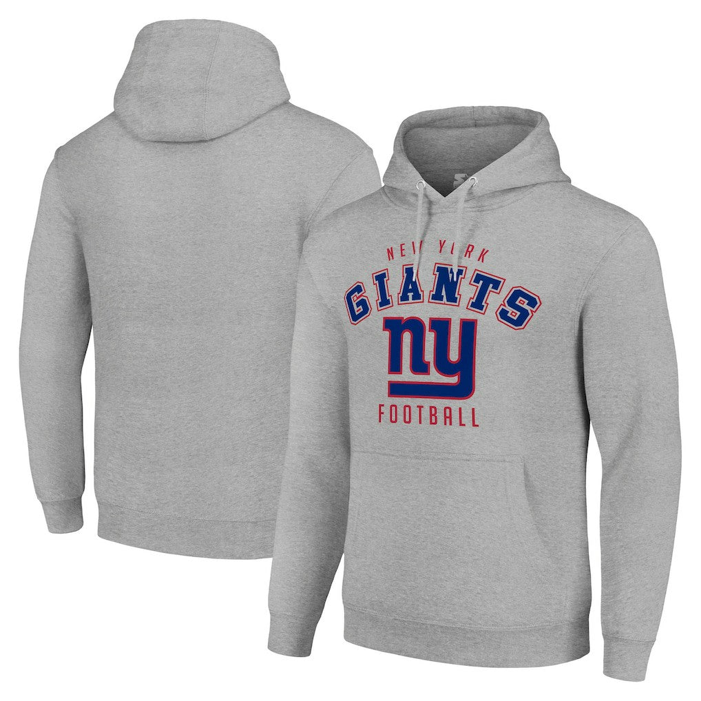 New York Giants Starter Unisex Logo Pullover Hoodie Heather Gray - NFL