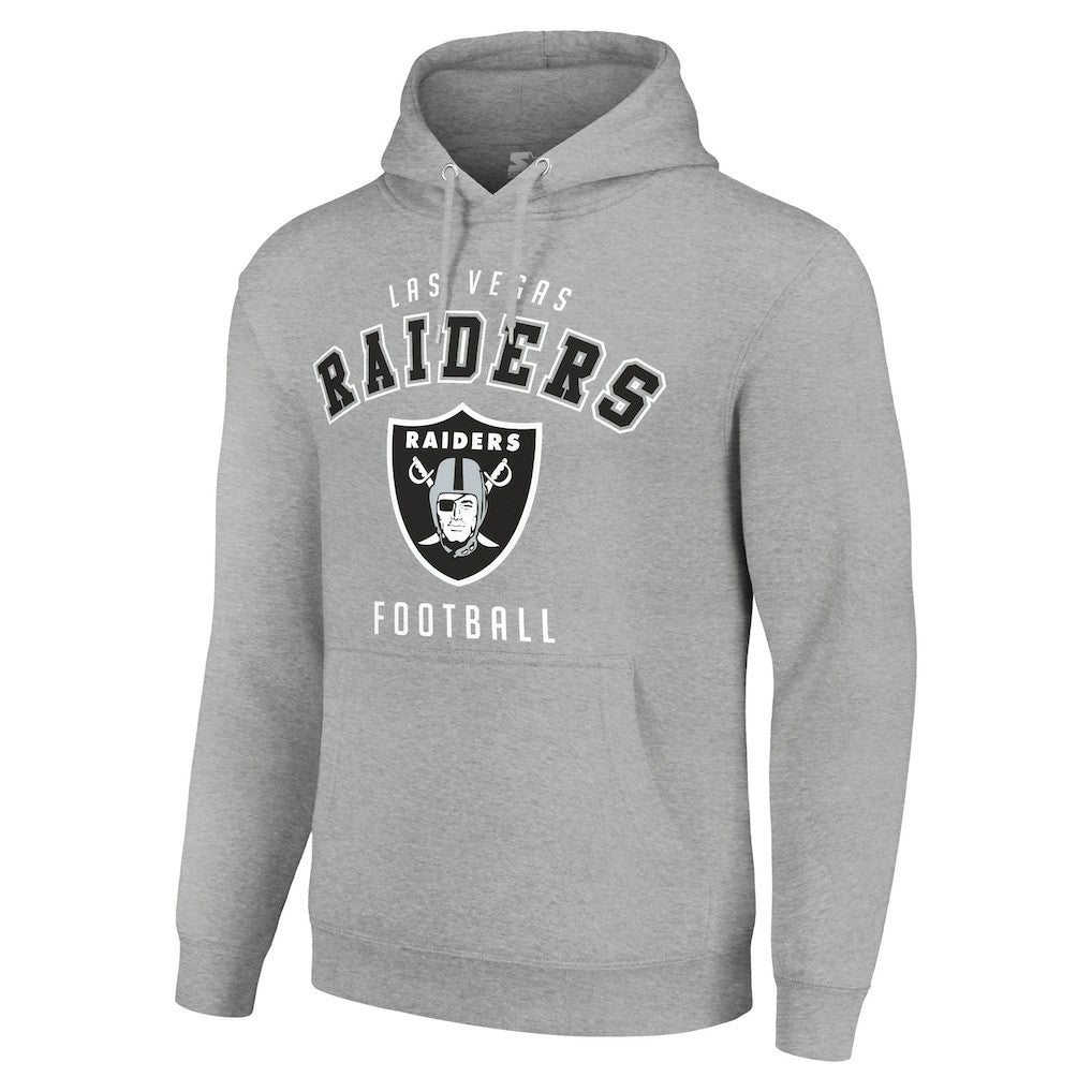 Las Vegas Raiders Starter Unisex Logo Pullover Hoodie Heather Gray - NFL