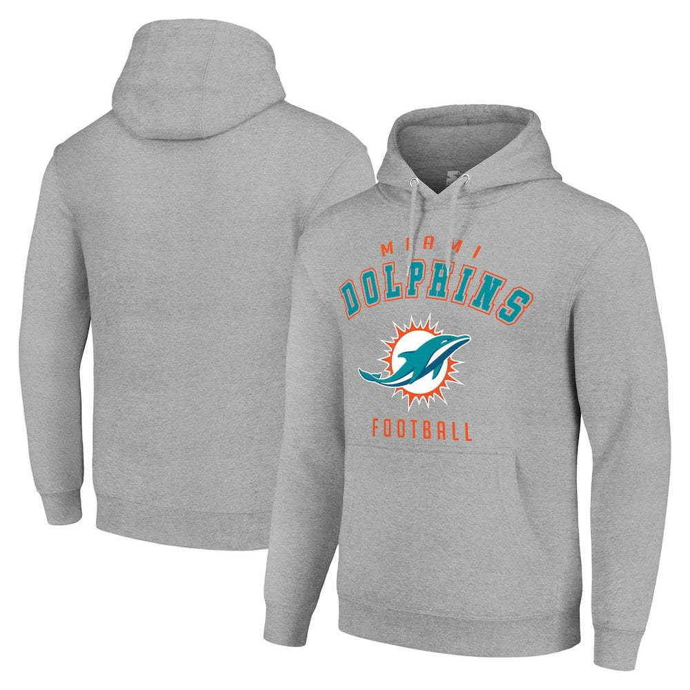 Miami Dolphins Starter Unisex Logo Pullover Hoodie Heather Gray - NFL