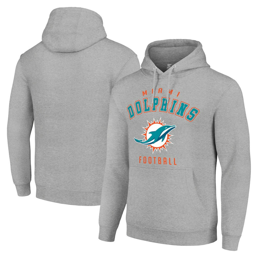 Miami Dolphins Starter Unisex Logo Pullover Hoodie Heather Gray - NFL