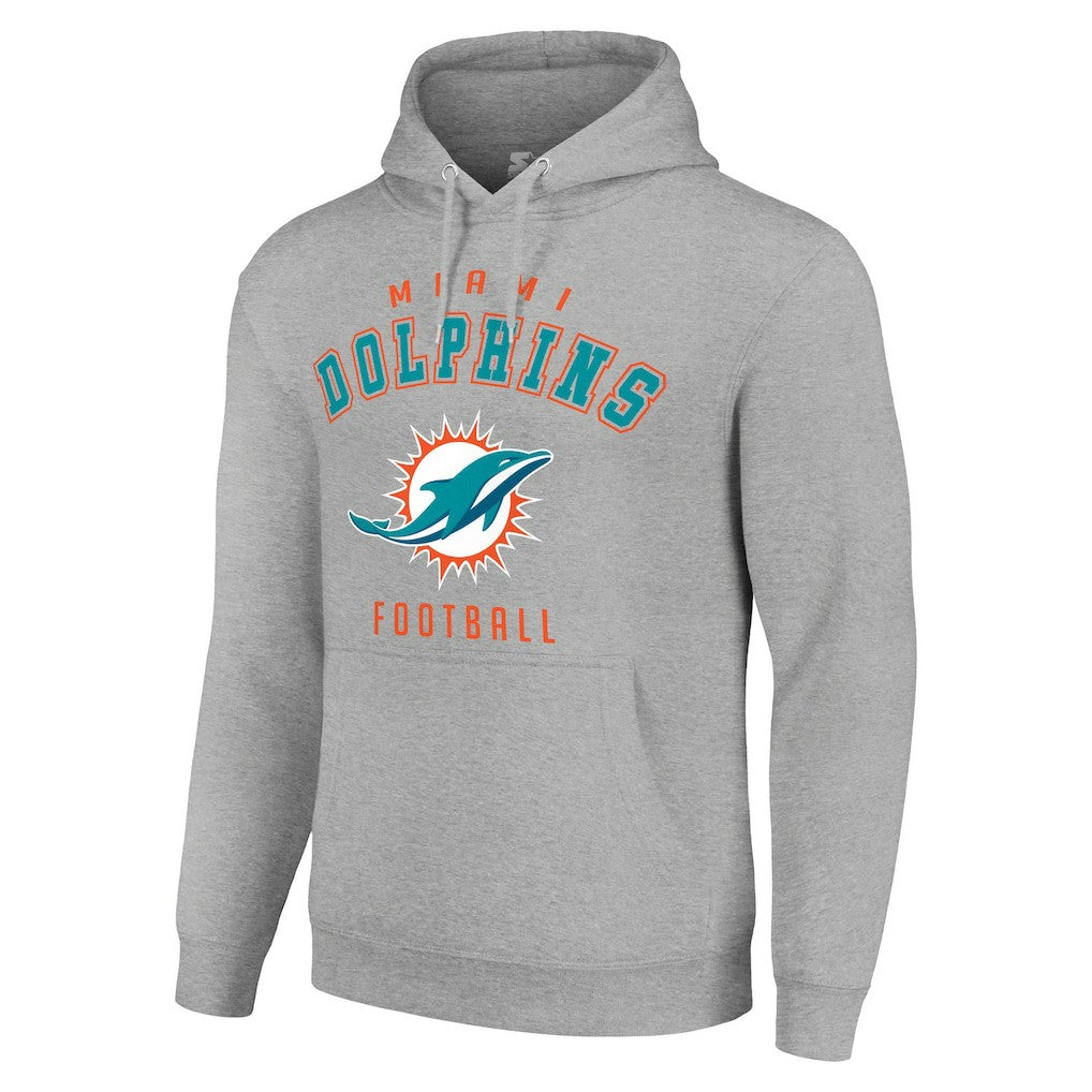 Miami Dolphins Starter Unisex Logo Pullover Hoodie Heather Gray - NFL