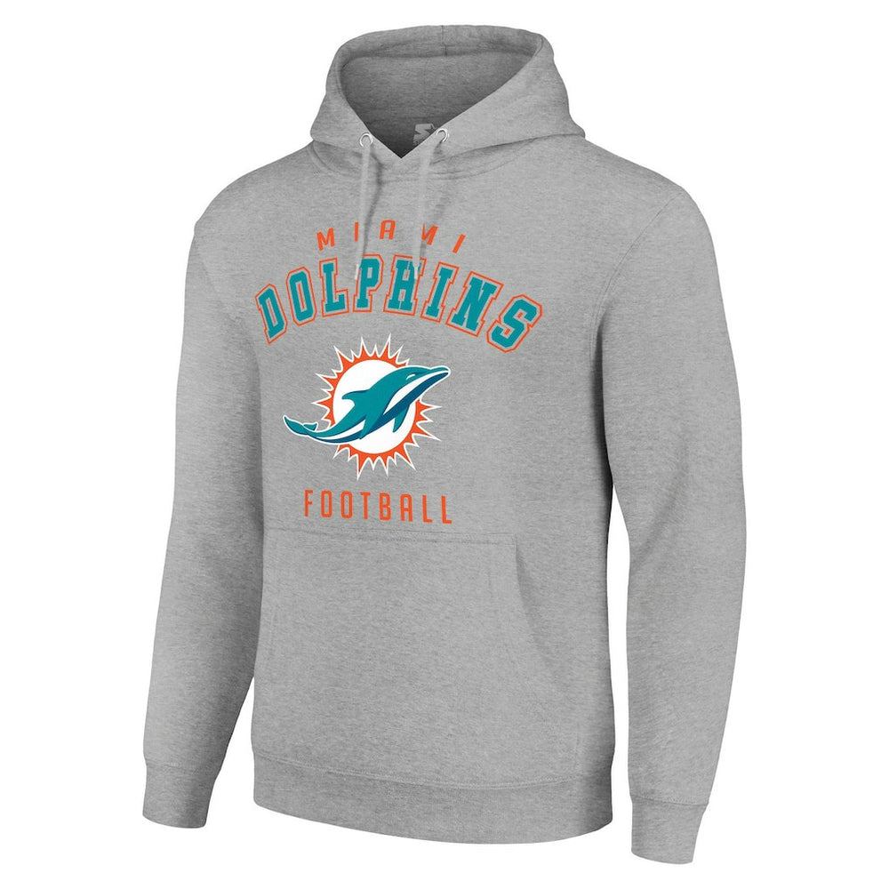 Miami Dolphins Starter Unisex Logo Pullover Hoodie Heather Gray - NFL