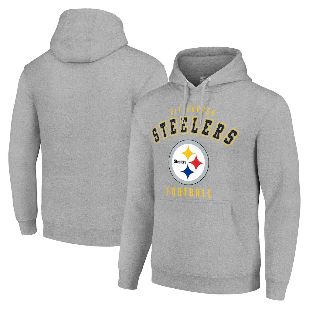 Pittsburgh Steelers Starter Unisex Logo Pullover Hoodie Heather Gray - NFL