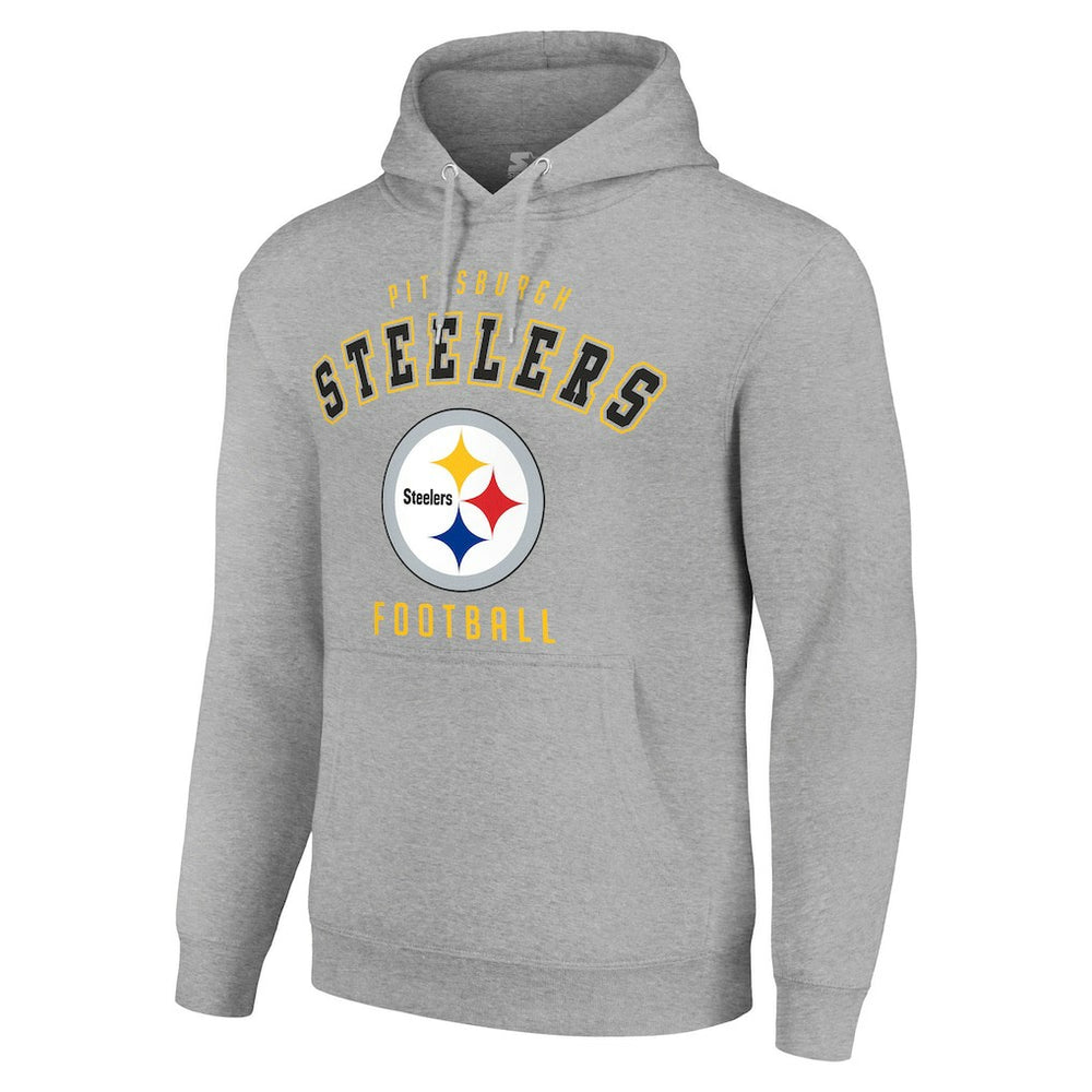 Pittsburgh Steelers Starter Unisex Logo Pullover Hoodie Heather Gray - NFL