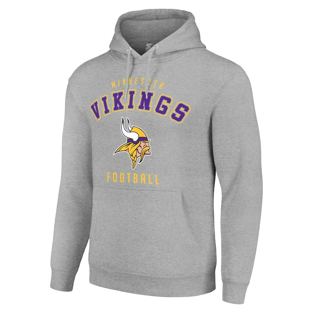 Minnesota Vikings Starter Unisex Logo Pullover Hoodie Heather Gray - NFL