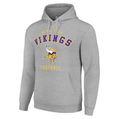 Minnesota Vikings Starter Unisex Logo Pullover Hoodie Heather Gray - NFL