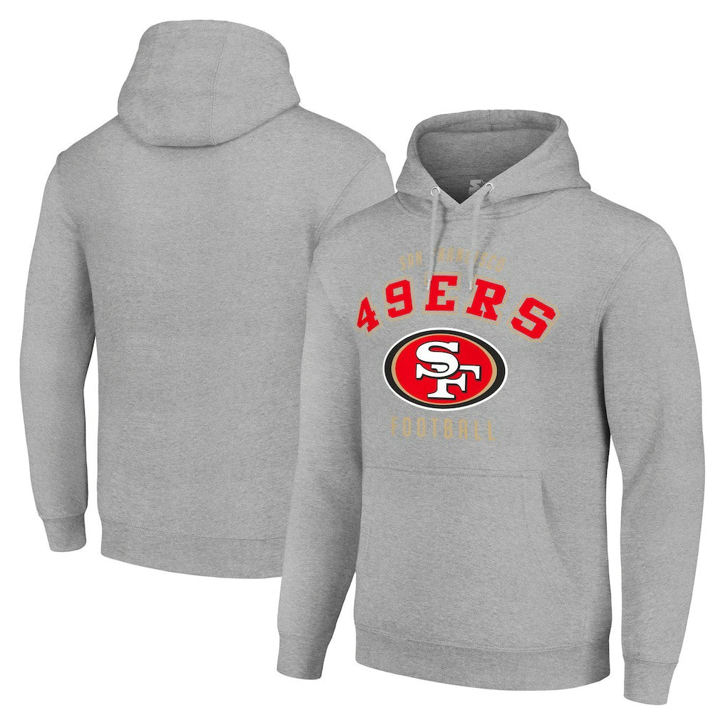 San Francisco 49ers Starter Unisex Logo Pullover Hoodie Heather Gray - NFL
