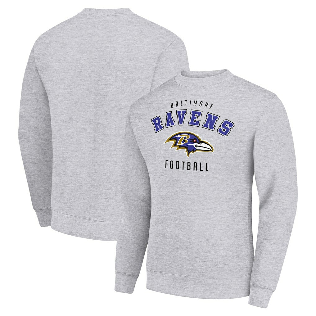 Baltimore Ravens Starter Team Logo Pullover Sweatshirt Heather Gray - NFL