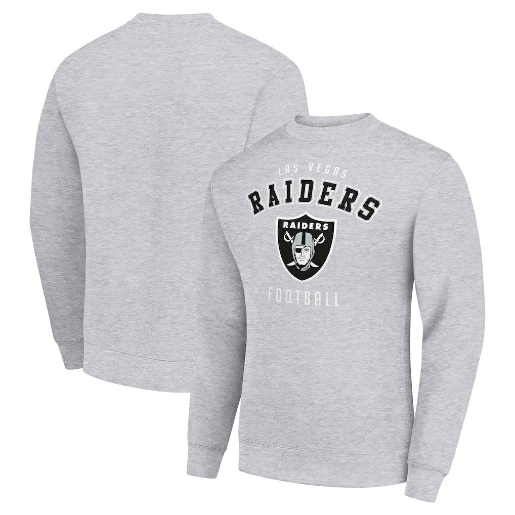 Las Vegas Raiders Starter Team Logo Pullover Sweatshirt Heather Gray - NFL