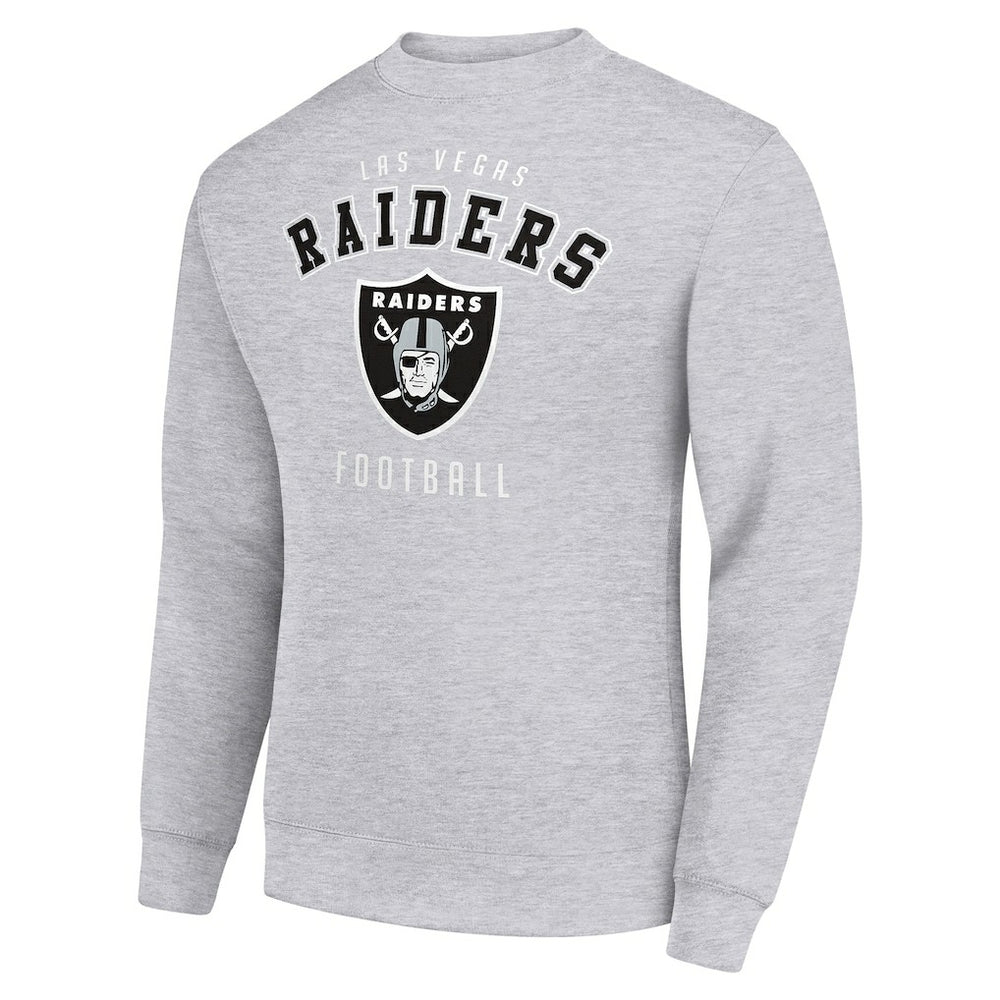Las Vegas Raiders Starter Team Logo Pullover Sweatshirt Heather Gray - NFL
