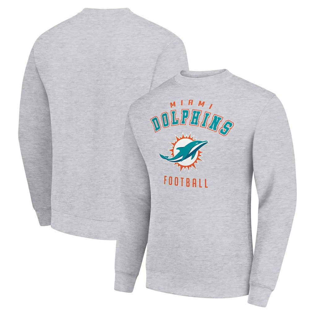 Miami Dolphins Starter Team Logo Pullover Sweatshirt Heather Gray - NFL